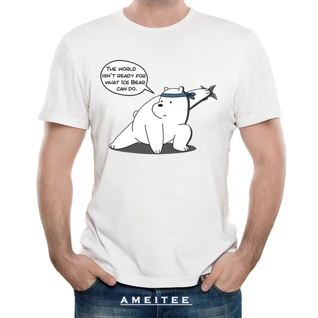 Ice Bear We Bare Bears Cartoon T shirt Novelty Men's Short Sleeve Funny Bear Design Tee cool boy Tops Man t shirt home
Ice Bear We Bare Bears Cartoon T shirt Novelty Men's Short Sleeve Funny Bear Design Tee cool boy Tops Man t shirt home