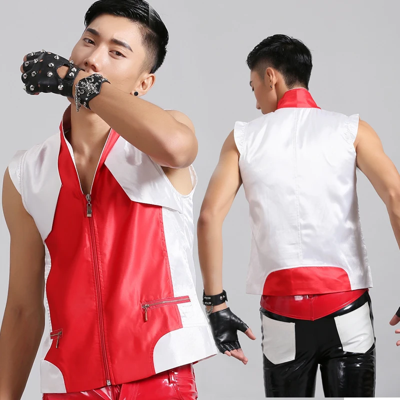 Fashion Men Jazz Dance Costumes Hip Hop Dancing Clothes Rock Leather Vest Clothing Sexy Man Stage Club Performance Wear DWY480
Fashion Men Jazz Dance Costumes Hip Hop Dancing Clothes Rock Leather Vest Clothing Sexy Man Stage Club Performance Wear DWY480
