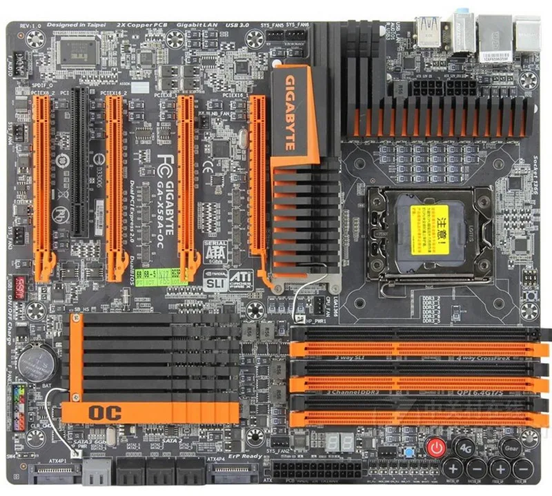 original motherboard Gigabyte GA-X58A-OC X58A-OC 1366 pin X58 Desktop mainboards support SATA3.0 USB3.0 L5639 L5520
original motherboard Gigabyte GA-X58A-OC X58A-OC 1366 pin X58 Desktop mainboards support SATA3.0 USB3.0 L5639 L5520