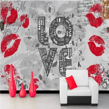 LOVE lip print European retro background wall manufacturers wholesale wallpaper mural custom photo wall
LOVE lip print European retro background wall manufacturers wholesale wallpaper mural custom photo wall