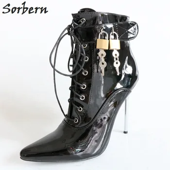 Sorbern Decorative Padlocks Ankle Boots For Women Metal High Heels 12Cm Pointy Toe Shoes Ladies Designers Boots Pole Dance Heels
Sorbern Decorative Padlocks Ankle Boots For Women Metal High Heels 12Cm Pointy Toe Shoes Ladies Designers Boots Pole Dance Heels