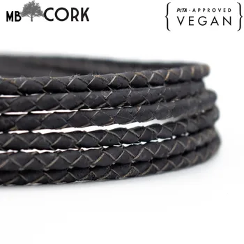 4mm Braided black round cork cord Portuguese cork Jewelry supplies Findings cord vegan Cork Cord COR-384
4mm Braided black round cork cord Portuguese cork Jewelry supplies Findings cord vegan Cork Cord COR-384
