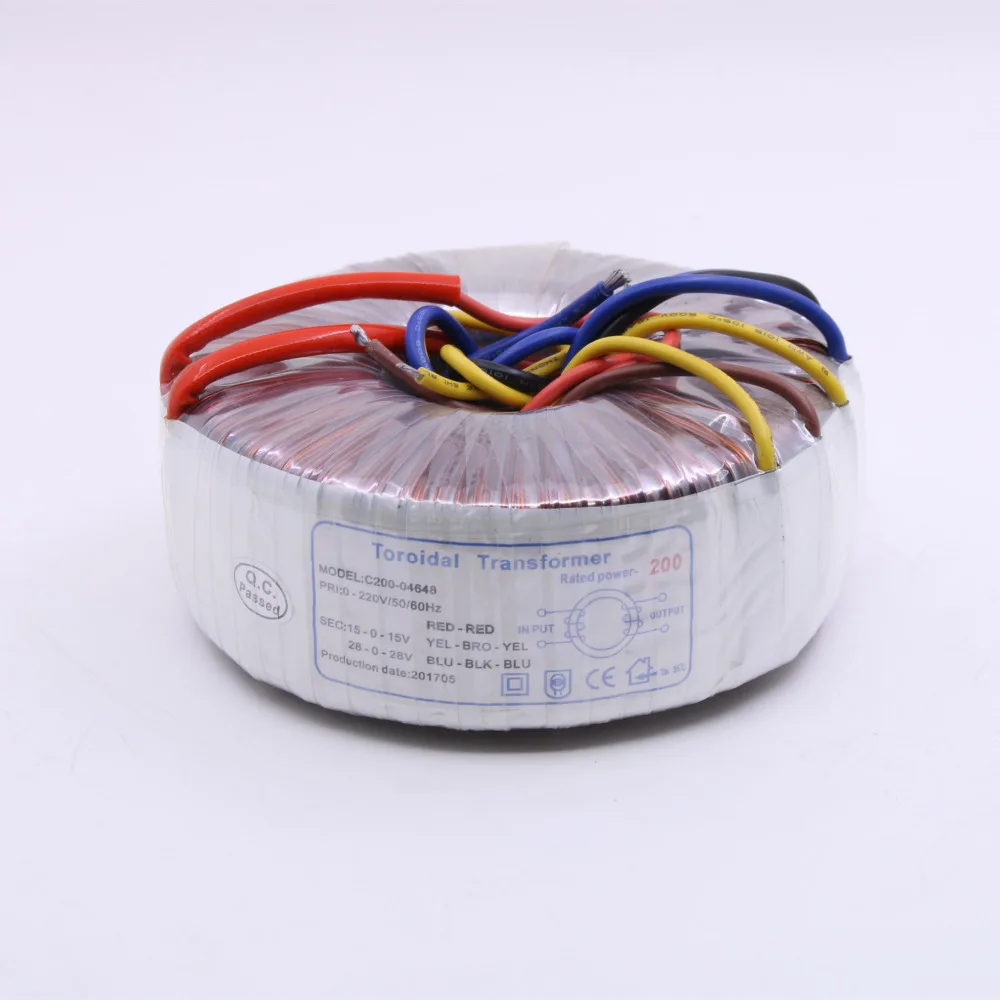 200W Dual 28V+ Double 15V HiFi Toroidal Transformer 200VA Pure Copper Audio Power Transformer For DIY Amplifier
200W Dual 28V+ Double 15V HiFi Toroidal Transformer 200VA Pure Copper Audio Power Transformer For DIY Amplifier