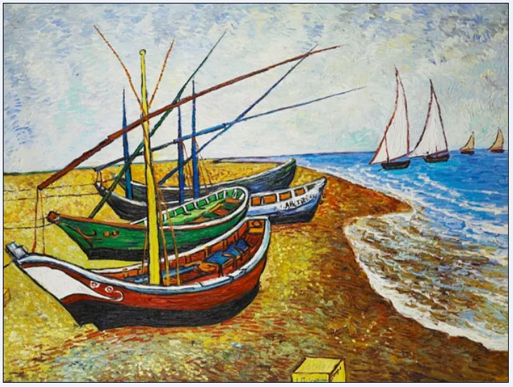 High quality Oil painting Canvas Reproductions Fishing Boats on the Beach at Saintes by Van Gogh Painting hand painted
High quality Oil painting Canvas Reproductions Fishing Boats on the Beach at Saintes by Van Gogh Painting hand painted
