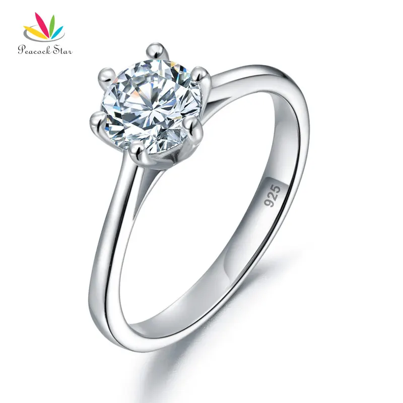 Peacock Star Solid 925 Sterling Silver Jewelry 1 Ct Engagement Ring 6 Claws Wedding Promise Solitaire CFR8316
Peacock Star Solid 925 Sterling Silver Jewelry 1 Ct Engagement Ring 6 Claws Wedding Promise Solitaire CFR8316
