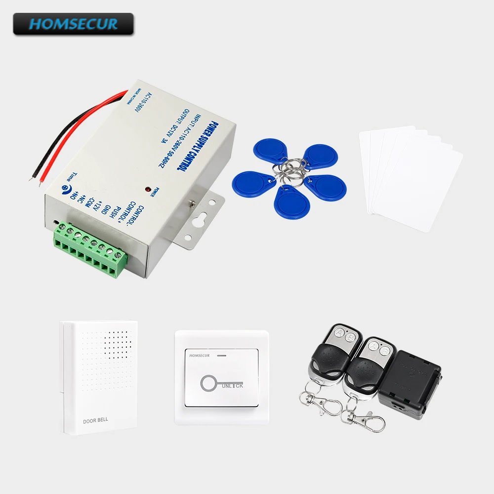 HOMSECUR 5Pcs IC Keyfob+5Pcs IC Card+Exit Button+Power Supply+ Remote Controller+Wired Doorbell
HOMSECUR 5Pcs IC Keyfob+5Pcs IC Card+Exit Button+Power Supply+ Remote Controller+Wired Doorbell