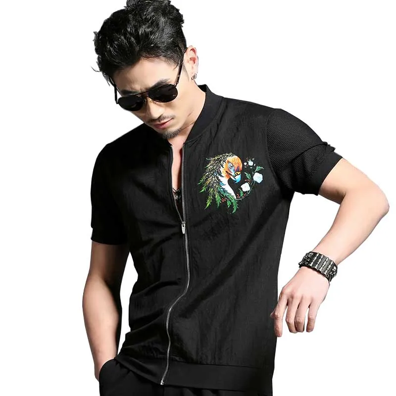 New Fashion Summer Zipper Tshirt Men Casual Slim T Shirt Stand Collar Bird Floral Printed Short Sleeve T-Shirt Male Clothes
New Fashion Summer Zipper Tshirt Men Casual Slim T Shirt Stand Collar Bird Floral Printed Short Sleeve T-Shirt Male Clothes