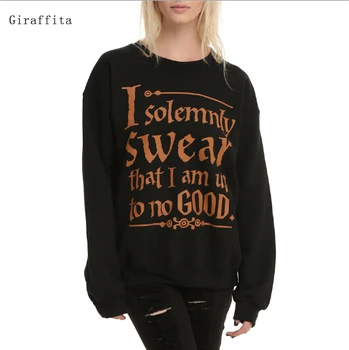 Spring Tracksuit I Solemnly Swear That I Am Up To No Good Words Print Sweatshirt Women Harajuku Black Hoodies
Spring Tracksuit I Solemnly Swear That I Am Up To No Good Words Print Sweatshirt Women Harajuku Black Hoodies