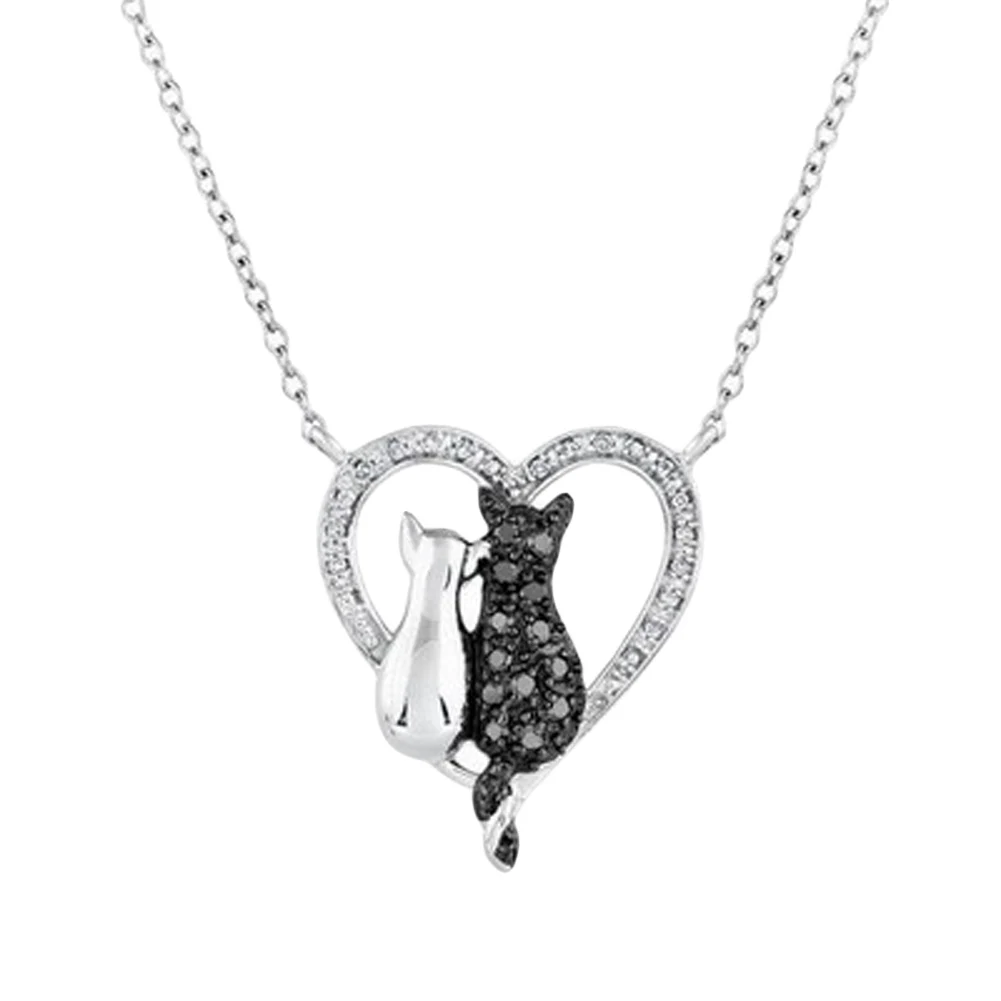 2017 Lovely Cat Paw Black White On Heart Crystal Pendant Necklace For Women Girl Best Friend Gift Small Cat Jewelry
2017 Lovely Cat Paw Black White On Heart Crystal Pendant Necklace For Women Girl Best Friend Gift Small Cat Jewelry