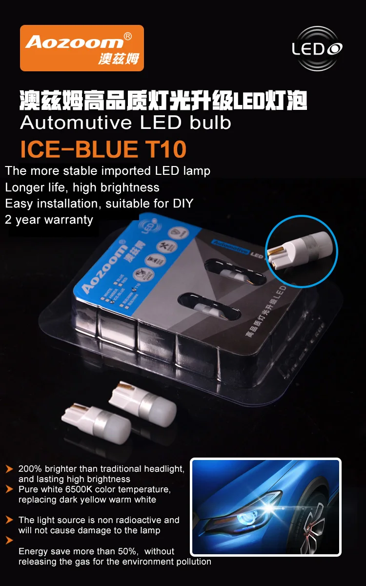 Aozoom 1 Set T10 led Bulb W5w LED Car DRL 3030 SMD 194 168 COB Clearance Lights Reading Interior Lamp 12V 6000k
Aozoom 1 Set T10 led Bulb W5w LED Car DRL 3030 SMD 194 168 COB Clearance Lights Reading Interior Lamp 12V 6000k