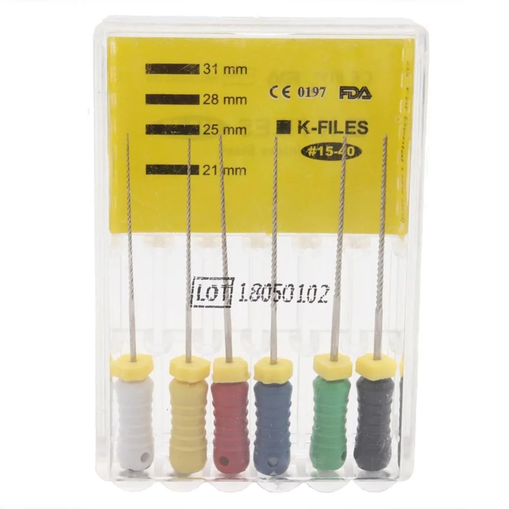 1 Pack(6pcs)Endodontic Root Canal K Files Hand Use Dental K-File 25mm #15-40 #45-80 Dentist Tools AAA Quality
1 Pack(6pcs)Endodontic Root Canal K Files Hand Use Dental K-File 25mm #15-40 #45-80 Dentist Tools AAA Quality