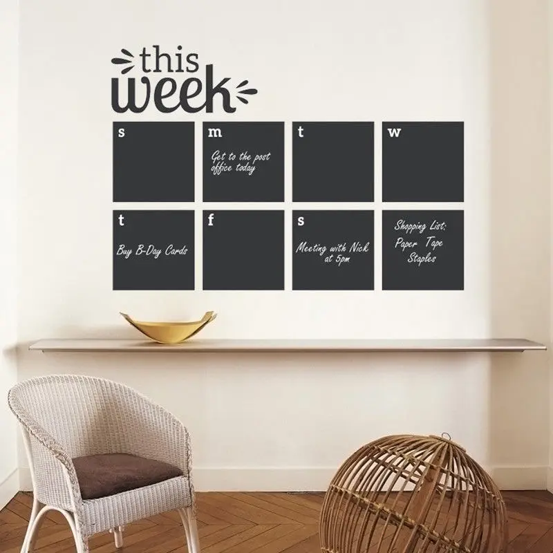 Wall Decal This Week Blackboard Planner Removable Vinyl Chalkboard Calendar Decor Sticker Memo Home Wall Decal Sticker AY011
Wall Decal This Week Blackboard Planner Removable Vinyl Chalkboard Calendar Decor Sticker Memo Home Wall Decal Sticker AY011