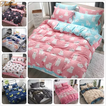 Soft Cotton 3/4 pcs Bedding Sets Adult Kids Child Bed Linens Single Twin Full Queen King Double Size Duvet Cover 150x200 180x220
Soft Cotton 3/4 pcs Bedding Sets Adult Kids Child Bed Linens Single Twin Full Queen King Double Size Duvet Cover 150x200 180x220