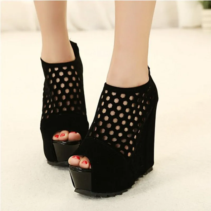 Summer new super high heel platform sandals thick bottom increased fish mouth hollow wedge sandals
Summer new super high heel platform sandals thick bottom increased fish mouth hollow wedge sandals