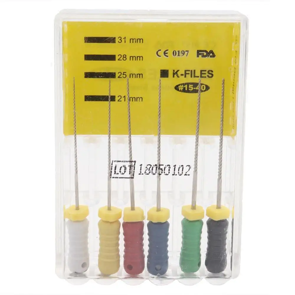 1 Pack(6pcs)Endodontic Root Canal K Files Hand Use Dental K-File 25mm #08-#80 Hand Use files Endodontic Instruments
1 Pack(6pcs)Endodontic Root Canal K Files Hand Use Dental K-File 25mm #08-#80 Hand Use files Endodontic Instruments