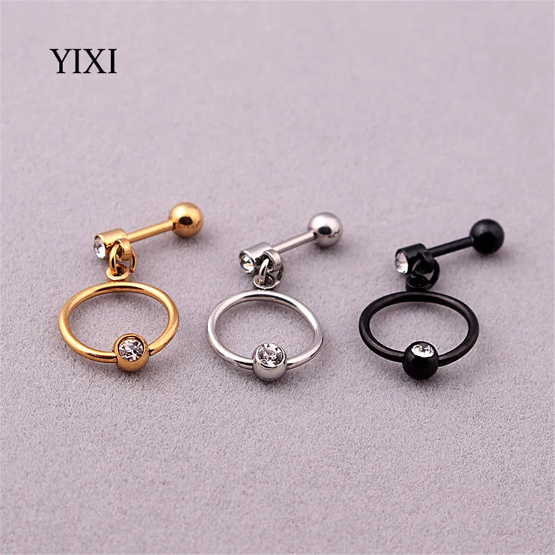 YIXI 2 Pcs Titanium Circle Drop Earrings Jewelry Earrings Women Men Hiphop Rock Rhinestones Brincos Pendientes Dangle Earring
YIXI 2 Pcs Titanium Circle Drop Earrings Jewelry Earrings Women Men Hiphop Rock Rhinestones Brincos Pendientes Dangle Earring