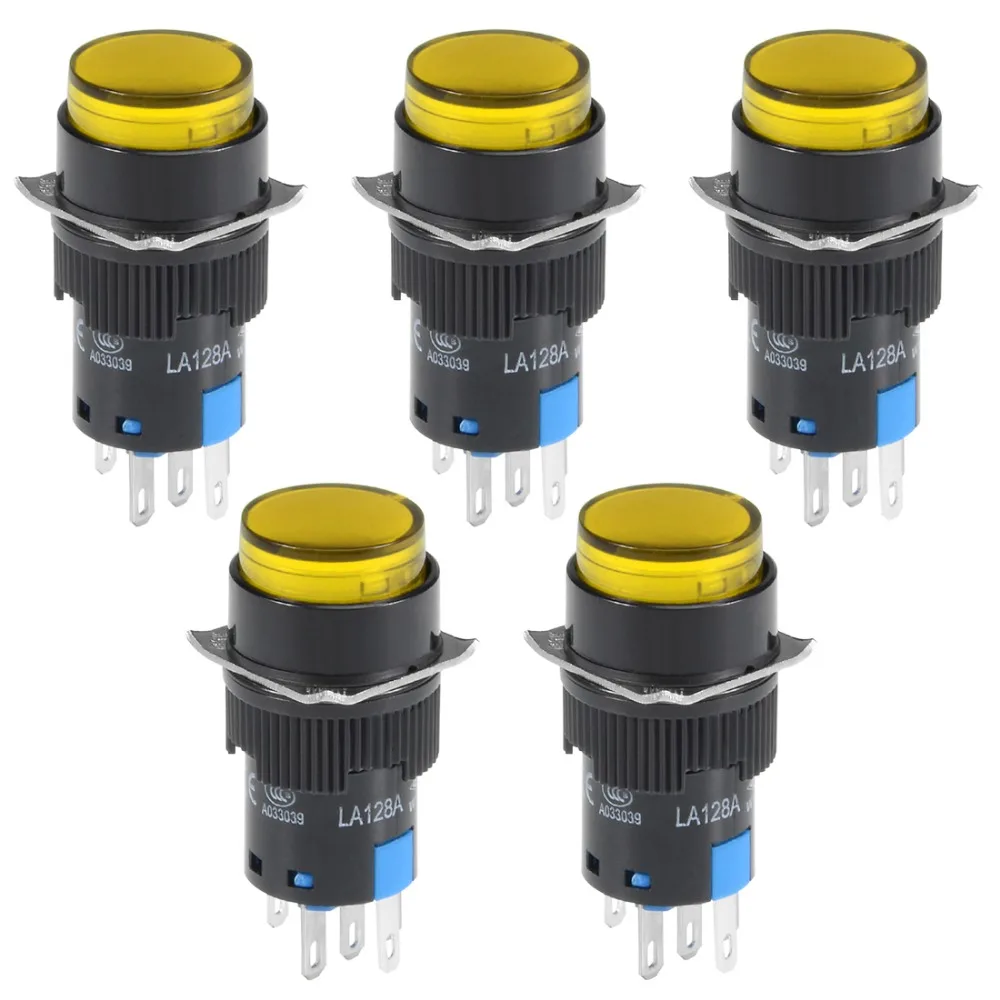 UXCELL 5Pcs 16mm Momentary Push Button Switch Yellow LED Light Round Button 1 NO 1 NC Light 24V Switch Accessories Electrical
UXCELL 5Pcs 16mm Momentary Push Button Switch Yellow LED Light Round Button 1 NO 1 NC Light 24V Switch Accessories Electrical