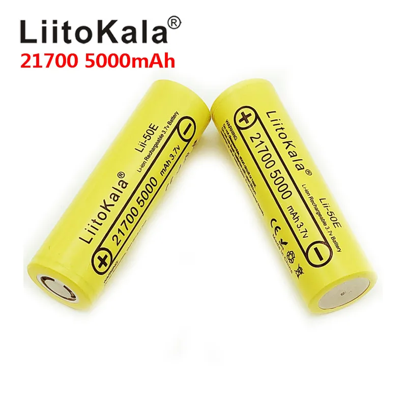 2020 LiitoKala lii 50E 21700 5000mah перезаряжаемая батарея 3 7 V 5C разрядка аккумуляторы высокой