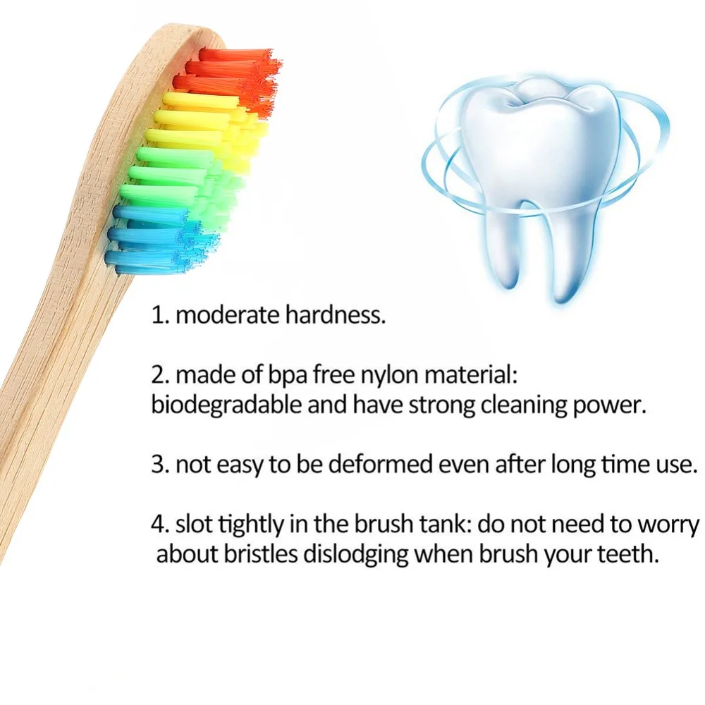 1 Pcs Adult Environmental Protection Colorful Tooth Brush Rainbow Bamboo Toothbrush Oral Care Soft Bristle Wooden Handle
1 Pcs Adult Environmental Protection Colorful Tooth Brush Rainbow Bamboo Toothbrush Oral Care Soft Bristle Wooden Handle