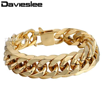 18mm Heavy Gold Tone Double Cuban Curb Link Rombo Mens Chain Boys 316L Stainless Steel Bracelet Jewelry LHB421
18mm Heavy Gold Tone Double Cuban Curb Link Rombo Mens Chain Boys 316L Stainless Steel Bracelet Jewelry LHB421