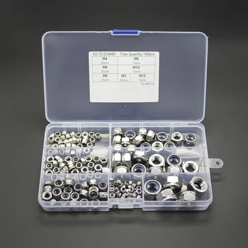 165pcs Stainless Steel Nylon Insert Locknut Assortment Kit M3 M4 M5 M6 M8 M10 M12
165pcs Stainless Steel Nylon Insert Locknut Assortment Kit M3 M4 M5 M6 M8 M10 M12