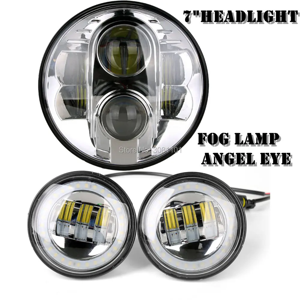 80W 7" LED Headlight Hi/low Beam plus 4-1/2" Chrome Passing Lamp with DRL for Harley Road King Heritage Electra Glide Ultra
80W 7" LED Headlight Hi/low Beam plus 4-1/2" Chrome Passing Lamp with DRL for Harley Road King Heritage Electra Glide Ultra