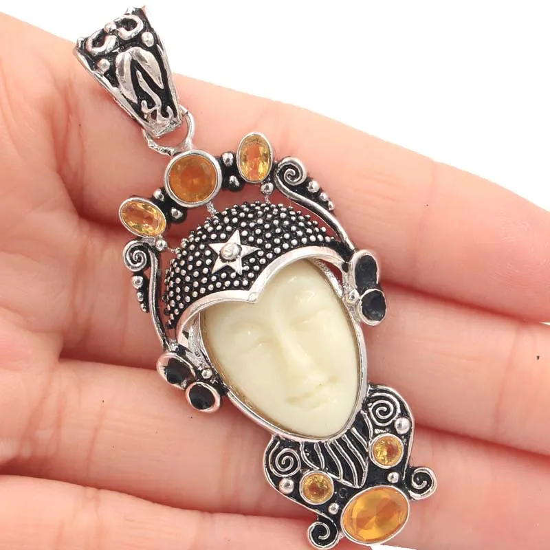 SheCrown Special 15.4g Egypt Goddess White Face Golden Citrine Gift Silver Pendant 66x28mm
SheCrown Special 15.4g Egypt Goddess White Face Golden Citrine Gift Silver Pendant 66x28mm
