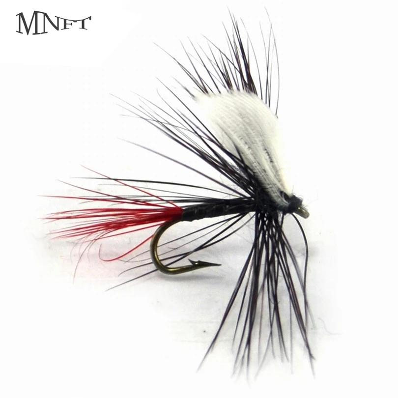 Фото MNFT 10PCS 12# White Head Red Tail Dry Insect Lure Fly Fishing Trout | Спорт и развлечения