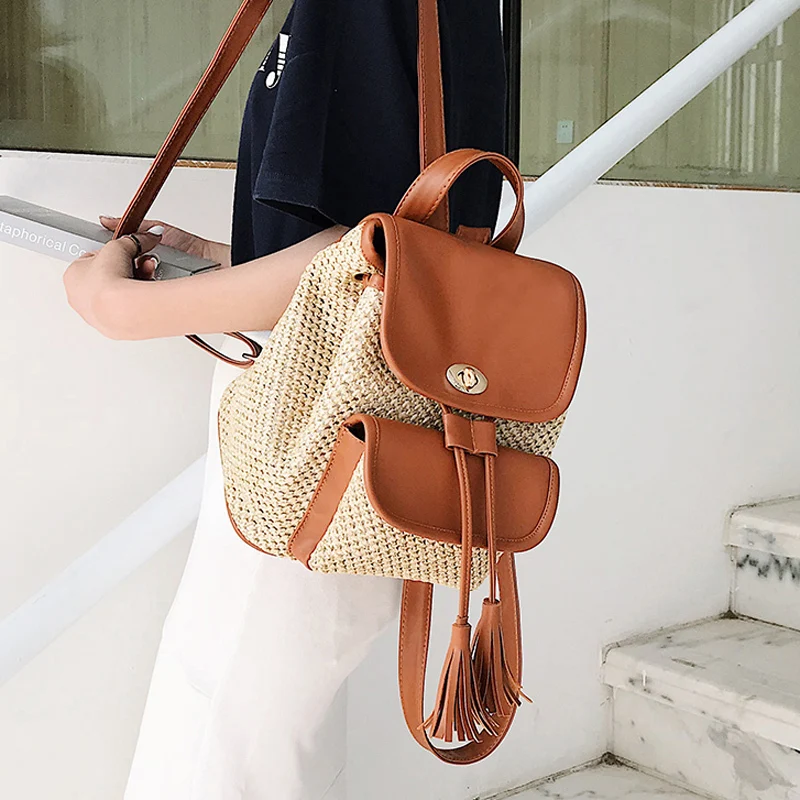 Straw Backpack Women Drawstring Mini Shoulder Bags Weave Tassel leather Satchel Schoolbag teengers Mochila Feminina sac a dos
Straw Backpack Women Drawstring Mini Shoulder Bags Weave Tassel leather Satchel Schoolbag teengers Mochila Feminina sac a dos
