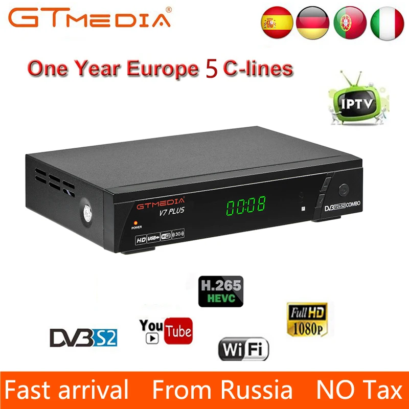 GTmedia V7 Plus Combo dvb-t2 dvb-s2 Satellite Receiver Suport H.265 PowerVu Biss Key Ccam Newam Youtube USB Wifi 1080P full HD
GTmedia V7 Plus Combo dvb-t2 dvb-s2 Satellite Receiver Suport H.265 PowerVu Biss Key Ccam Newam Youtube USB Wifi 1080P full HD
