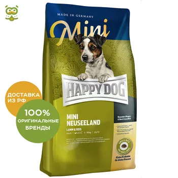 Happy Dog Supreme Mini Neuseeland food for adult dogs of small breeds prone to allergies, Lamb, 1 kg.
Happy Dog Supreme Mini Neuseeland food for adult dogs of small breeds prone to allergies, Lamb, 1 kg.