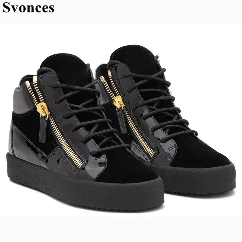 Fashion Man Flat High-top Sneakers Black Comfortable Patchwrok Zipper Up Lace Up Men Casual Shoes Brand Boots Winter Sneakers
Fashion Man Flat High-top Sneakers Black Comfortable Patchwrok Zipper Up Lace Up Men Casual Shoes Brand Boots Winter Sneakers