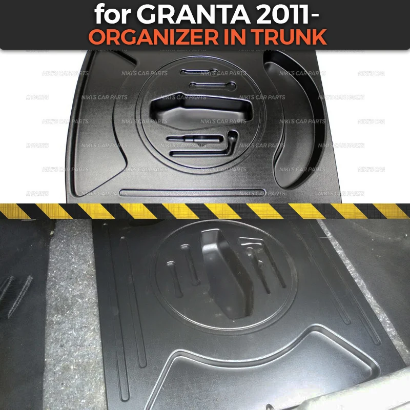 Organizer in the compartment of wheel in trunk for Lada Granta 2011- plastic ABS protection cover car styling accessories guard
Organizer in the compartment of wheel in trunk for Lada Granta 2011- plastic ABS protection cover car styling accessories guard