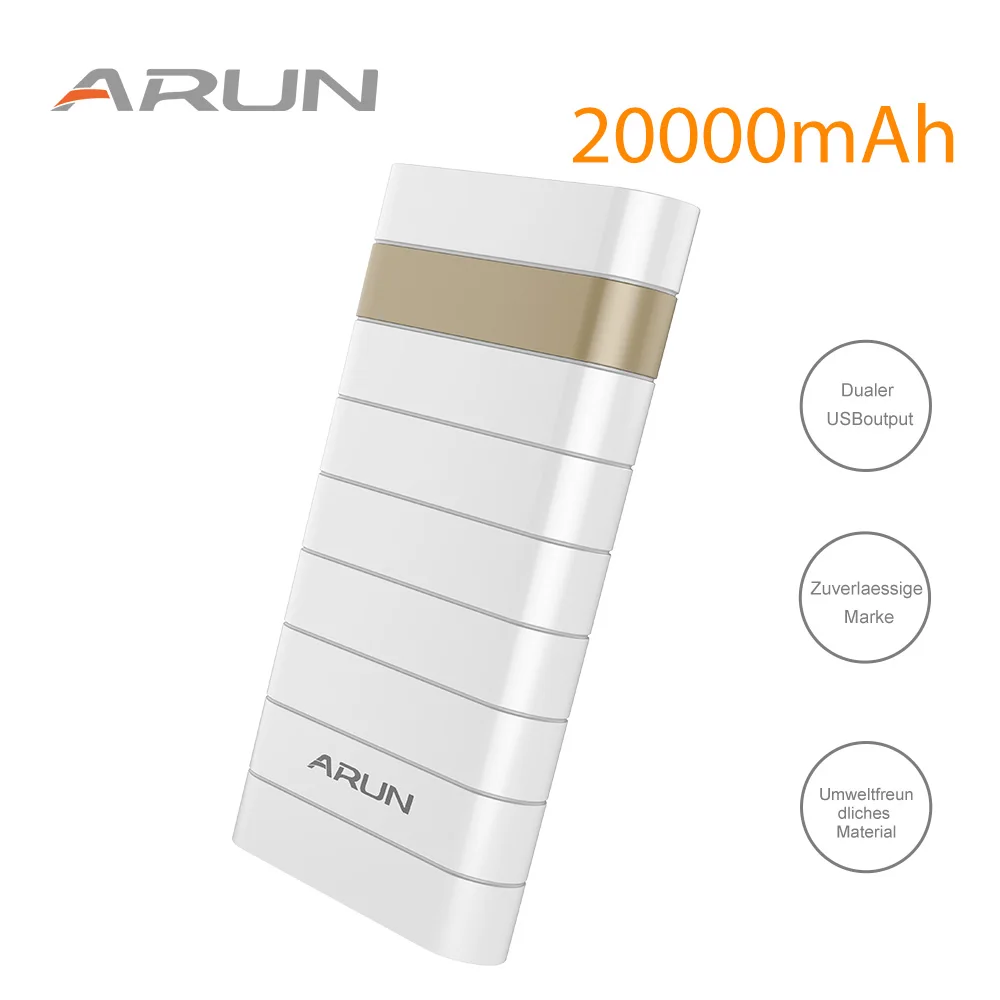 ARUN 20000mah Power Bank External Battery PoverBank 2 USB Powerbank Portable Mobile phone Charger for Xiaomi Samsung iphone XS
ARUN 20000mah Power Bank External Battery PoverBank 2 USB Powerbank Portable Mobile phone Charger for Xiaomi Samsung iphone XS