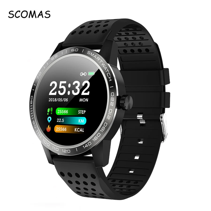 

SCOMAS Smart Watch 1.3"IPS IP67 Waterproof Heart Rate Blood Pressure Monitor Fitness Tracker Call & SMS Reminder Smartwatch