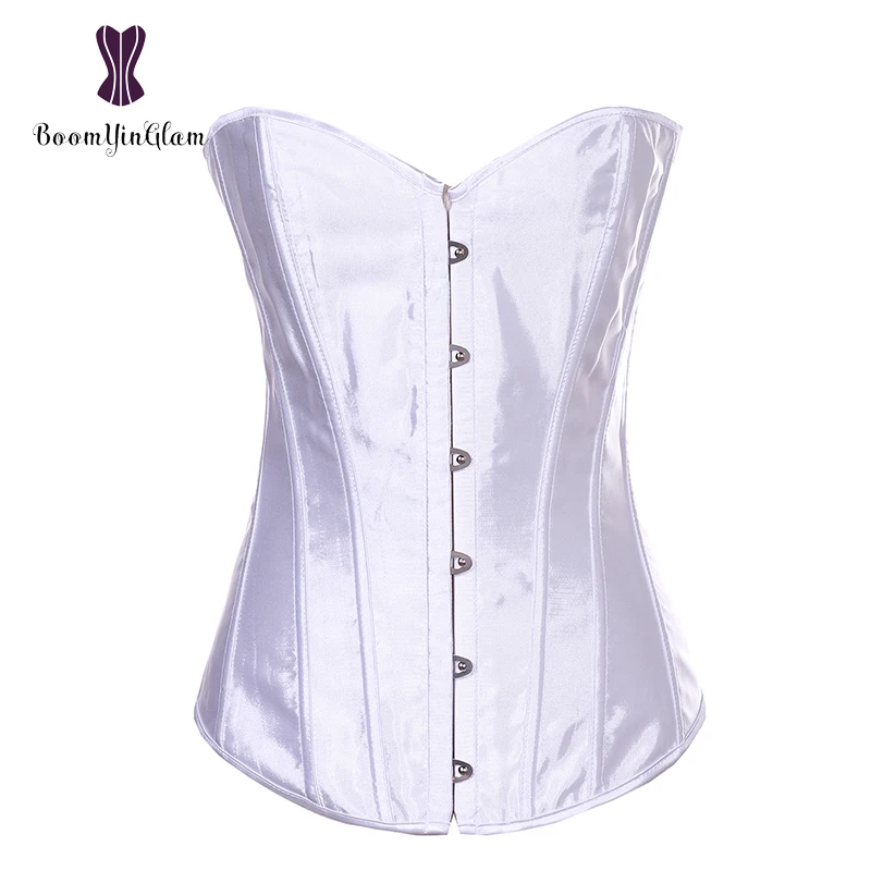 

Satin Fabric Body Shapewear Overbust Corselet Slimming Waist Shaper Lacing Ribbon Women Corset & Bustier With G String 818#