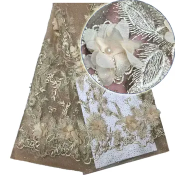 2018 Latest luxury gold color African 3d flower French Lace Fabric High Quality African Tulle Lace Fabric For Wedding H926-1
2018 Latest luxury gold color African 3d flower French Lace Fabric High Quality African Tulle Lace Fabric For Wedding H926-1