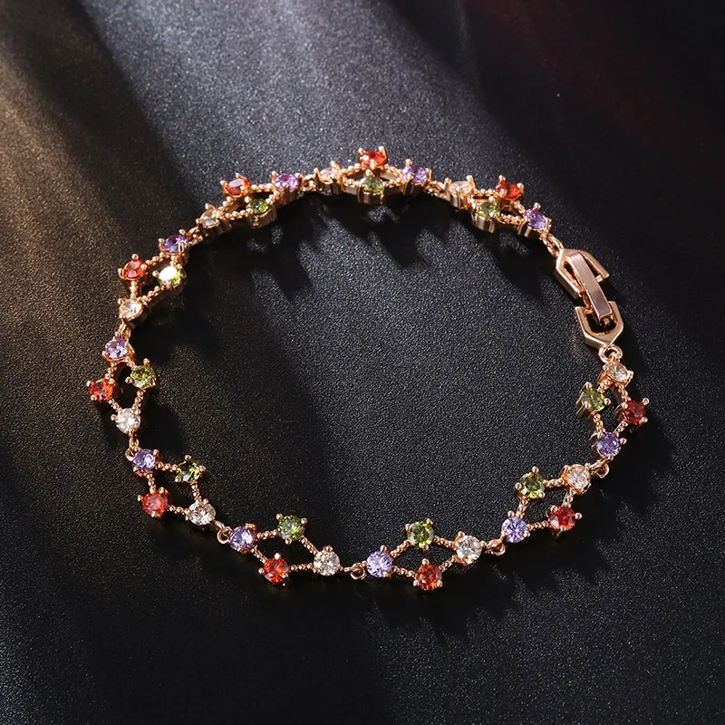 CARSINEL Trendy Multi-Color Mona Lisa Bracelet Zircon Stone Rose Gold color CZ Bracelet Jewelry for Women Wholesale BR0141
CARSINEL Trendy Multi-Color Mona Lisa Bracelet Zircon Stone Rose Gold color CZ Bracelet Jewelry for Women Wholesale BR0141