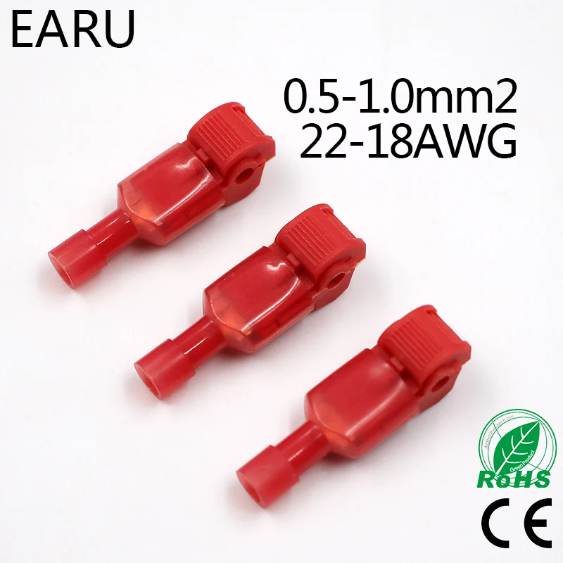 10pcs/lot L12 Red T Type Quick Splice Crimp Terminal Wire Convenient Connector For Standard 0.5-1 Wire Line Free Shipping T1
10pcs/lot L12 Red T Type Quick Splice Crimp Terminal Wire Convenient Connector For Standard 0.5-1 Wire Line Free Shipping T1