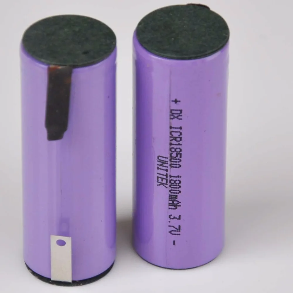 2 5 шт. 3 7 в 18500 перезаряжаемая литий ионная батарея 1800 мАч ячейка со сварочными