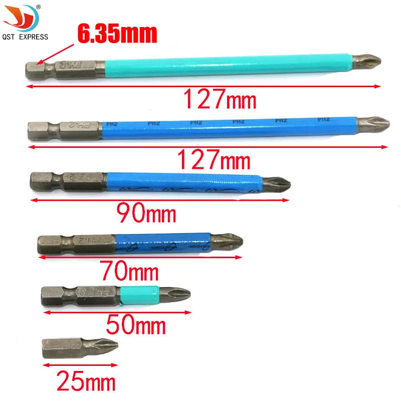 Hot 6Pcs Titanium coated 1/4" Hex Shank L 25-127MM PH2 Electric Anti Slip Phillips S2 Screwdriver Bit
Hot 6Pcs Titanium coated 1/4" Hex Shank L 25-127MM PH2 Electric Anti Slip Phillips S2 Screwdriver Bit