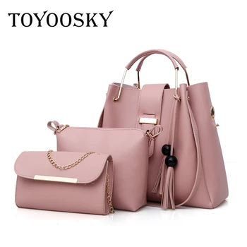 TOYOOSKY 3Pcs/Sets Women Handbags Leather Shoulder Bags Female Large Capacity Casual Tote Bag Tassel Bucket Purses/ Handbags sac
TOYOOSKY 3Pcs/Sets Women Handbags Leather Shoulder Bags Female Large Capacity Casual Tote Bag Tassel Bucket Purses/ Handbags sac