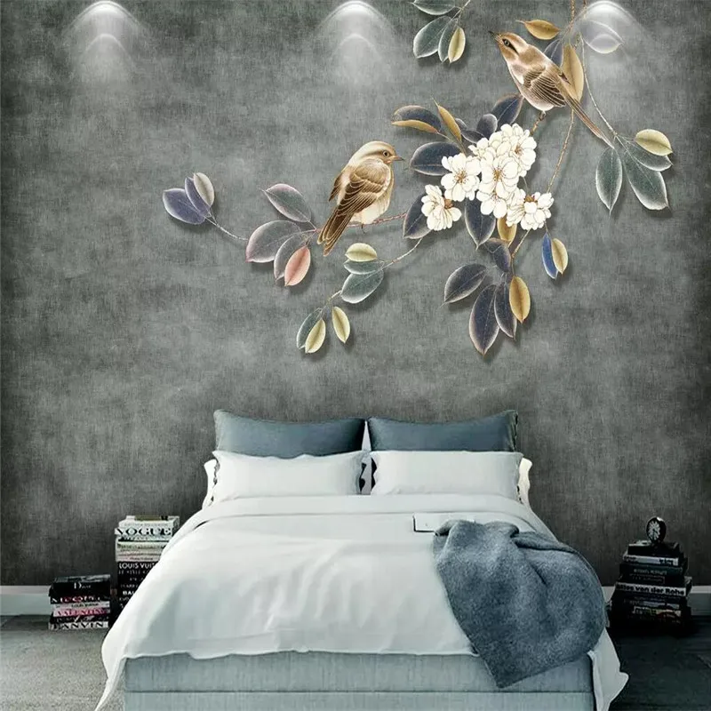 Vintage flowers and birds light green background wall professional making murals, wallpaper wholesale, custom poster photo wall
Vintage flowers and birds light green background wall professional making murals, wallpaper wholesale, custom poster photo wall
