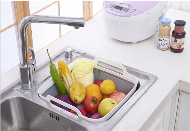 Basket Sink Home Kitchen to Wash Fruit Vegetable 16x45x10cm Lar school. 