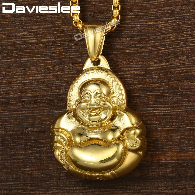 Davieslee Buddha Pendant Men's Necklace Box Link Chain Stainless Steel Gold DKN546
Davieslee Buddha Pendant Men's Necklace Box Link Chain Stainless Steel Gold DKN546