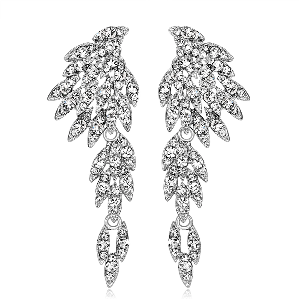 Elegant Full Rhinestones Wing Dangle Drop Pierced Earrings Women Wedding Jewelry
Elegant Full Rhinestones Wing Dangle Drop Pierced Earrings Women Wedding Jewelry