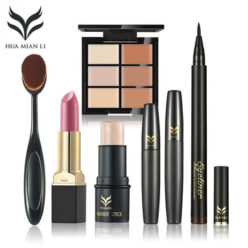 HUAMIANLI make up tools set brush + lipstick + earth color concealer palette + mascara + eyeliner + highlighter kit
HUAMIANLI make up tools set brush + lipstick + earth color concealer palette + mascara + eyeliner + highlighter kit
