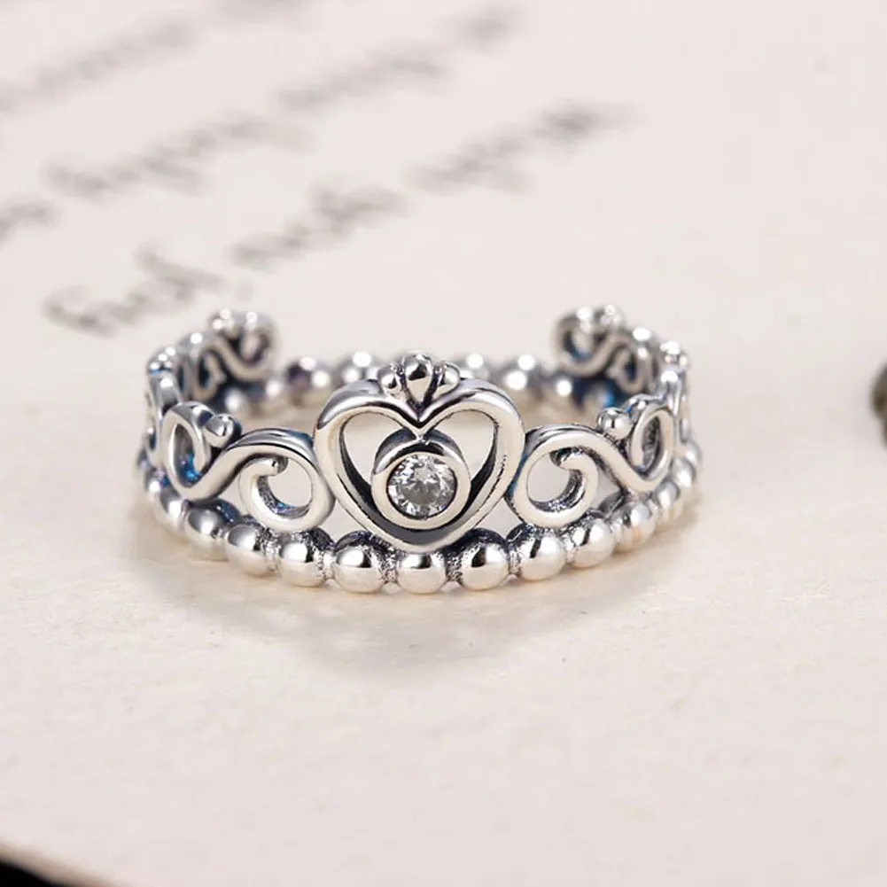 New Silver Princess Tiara Rings For Women with AAA Zircon Vintage Silver Princess Crown Rings For Women Wedding Jewelry
New Silver Princess Tiara Rings For Women with AAA Zircon Vintage Silver Princess Crown Rings For Women Wedding Jewelry