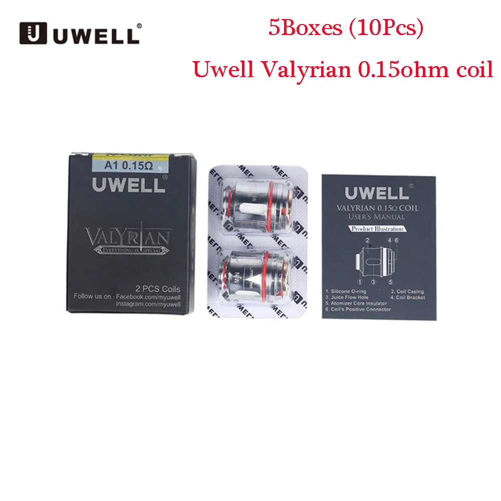 

10pcs Original Uwell Valyrian 0.15ohm coil head Electronic cigarette vape Coil Core Head For Uwell Valyrian Vape tank