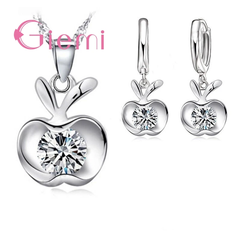 Real 925 Sterling Silver Cubic Zirconia Personality Style Jewelry Sets Apple Shape Drop Earrings Necklace For Women Gifts
Real 925 Sterling Silver Cubic Zirconia Personality Style Jewelry Sets Apple Shape Drop Earrings Necklace For Women Gifts
